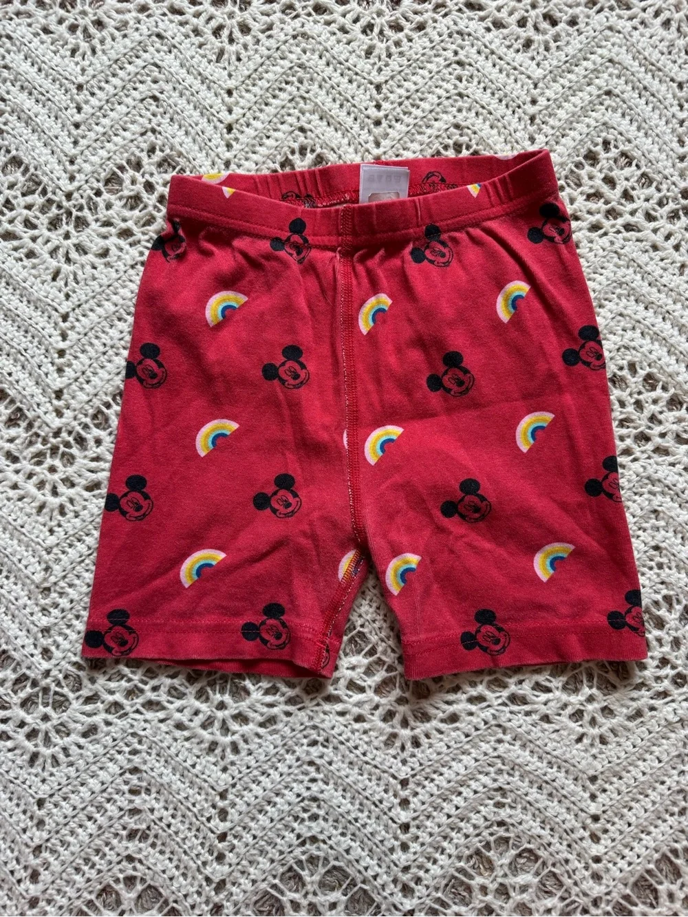 Hanna Andersson Short Sleeve Organic Pajama Set Rainbow Mickey Disney Size 6/7